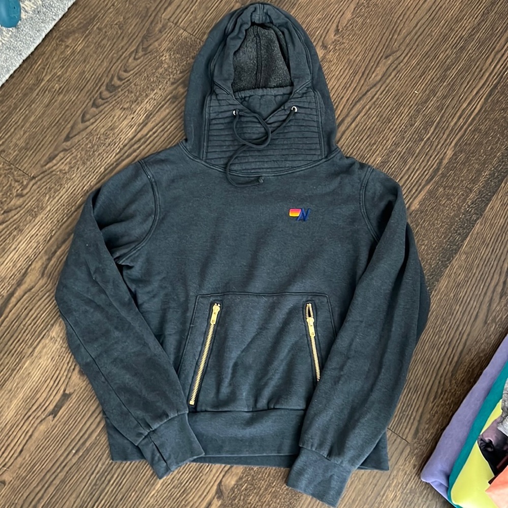 Aviator Nation Ninja Pullover Hoodie - Charcoal - Size Small ( XS / S )